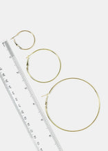 Load image into Gallery viewer, 3-Pair Gold Metal Hoop Earrings
