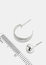 Load image into Gallery viewer, 6-Piece Half Hoop &amp; Ball Earrings
