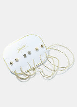 Load image into Gallery viewer, 6-Pair Stud &amp; Textured Hoop Earrings
