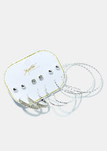 Load image into Gallery viewer, 6-Pair Stud &amp; Textured Hoop Earrings
