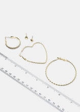 Load image into Gallery viewer, 6-Pair Stud &amp; Textured Hoop Earrings
