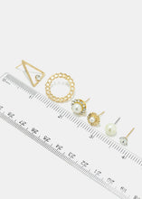 Load image into Gallery viewer, 6-Pair Circle &amp; Triangle Earring Set
