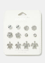Load image into Gallery viewer, 6-Pair Turtle &amp; Shell Earring Set

