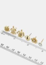 Load image into Gallery viewer, 6-Pair Turtle &amp; Shell Earring Set
