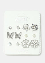 Load image into Gallery viewer, 6-Pair Butterfly &amp; Flower Earring Set
