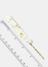 Load image into Gallery viewer, 3-Piece Pearl &amp; Marbled Resin Hair Pins
