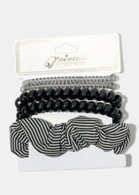 Load image into Gallery viewer, 5 Piece Spiral &amp; Striped Hair Ties
