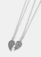 Load image into Gallery viewer, 2-Piece Half Heart "BEST FRIENDS" Necklace
